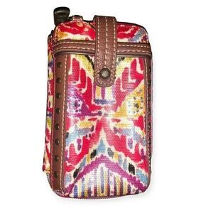 Sakroots Womens OS Red Artist Circle Vegan Zip Around Wallet